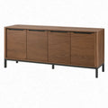 Dressoir met 4 deuren, 180 x 40 x 75 cm, walnootbruin/zwart